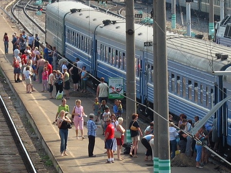 Погрузка в пассажирский вагон