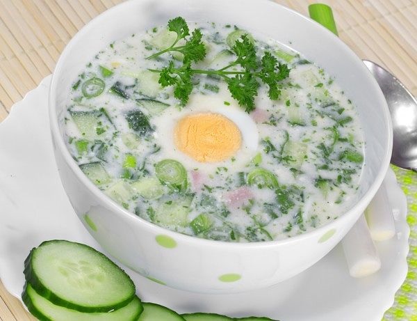 Суп летний с кефиром и отрубями