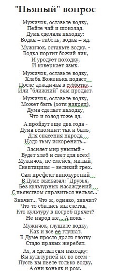 Саша Чёрный Пьяный вопрос