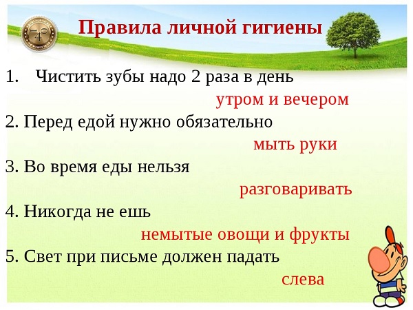 правила личной гигиены