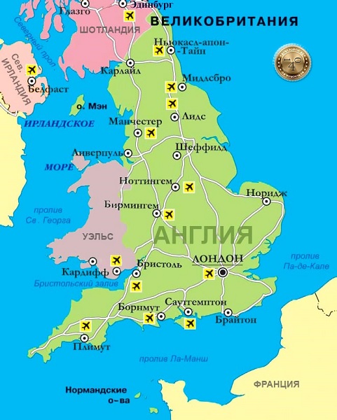 карта Англии