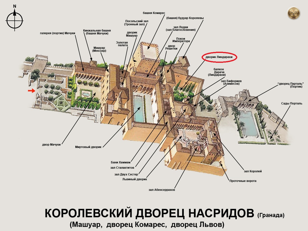 Дворик Линдарахи в Альгамбре, Гранада