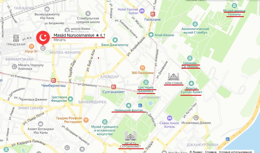 Карта Стамбула